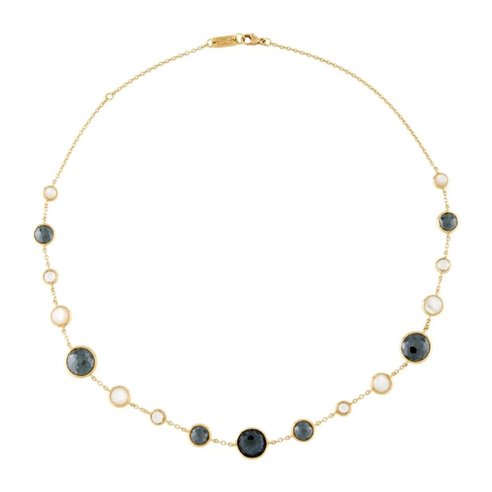 IPPOLITA 18K 750 MOTHER OF PEARL & MULTI-STONE LOLLIPOP STATION NECKLACE